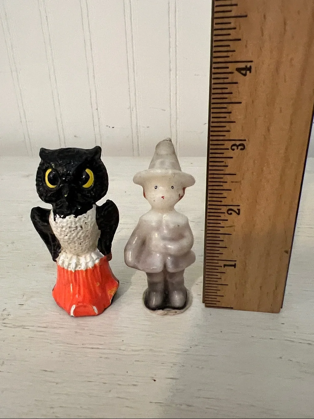 2 Vintage Gurley Halloween Thanksgiving candles cat tavern